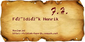 Földiák Henrik névjegykártya